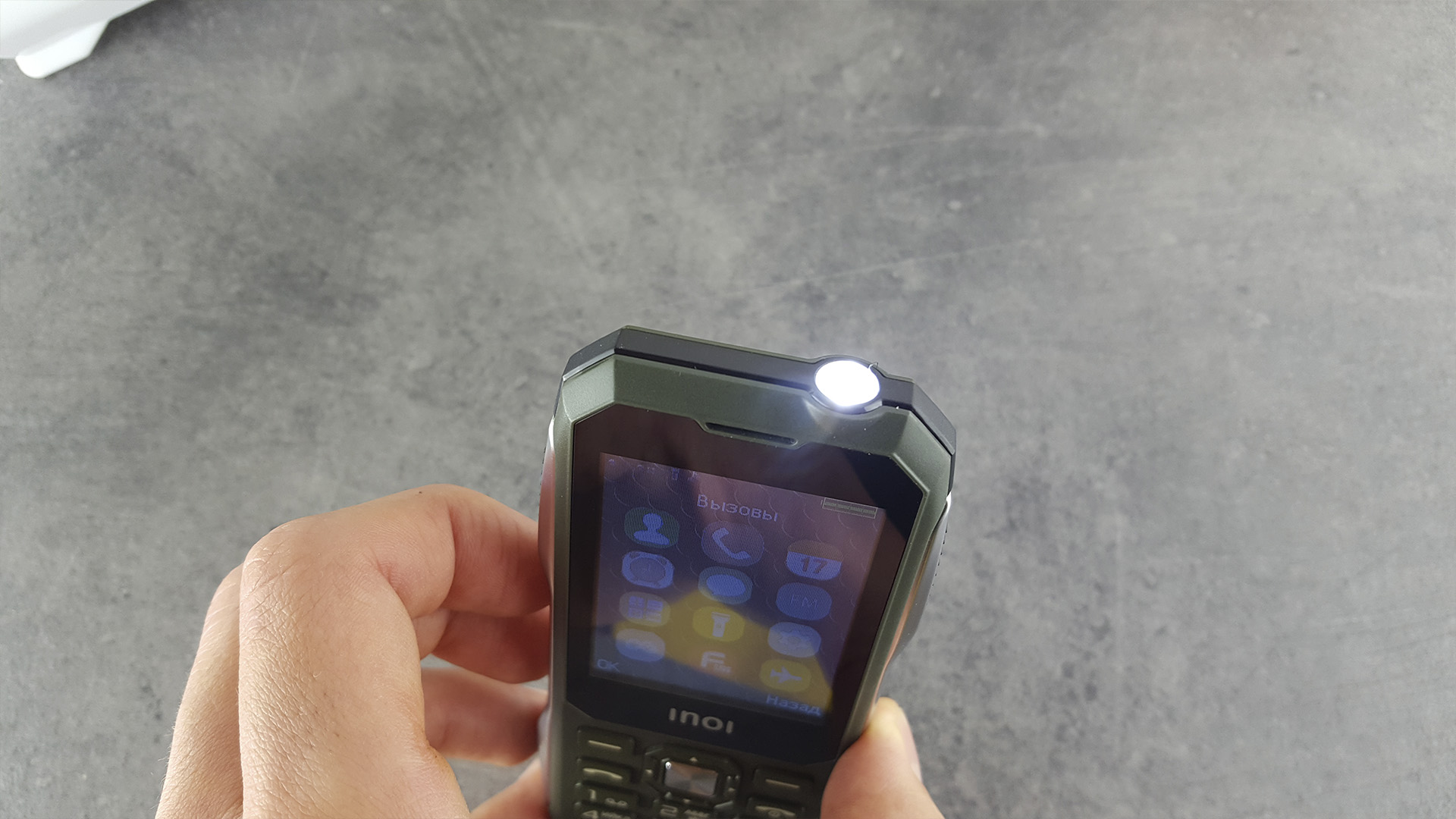 INOI military phone overview 244Z flashlight